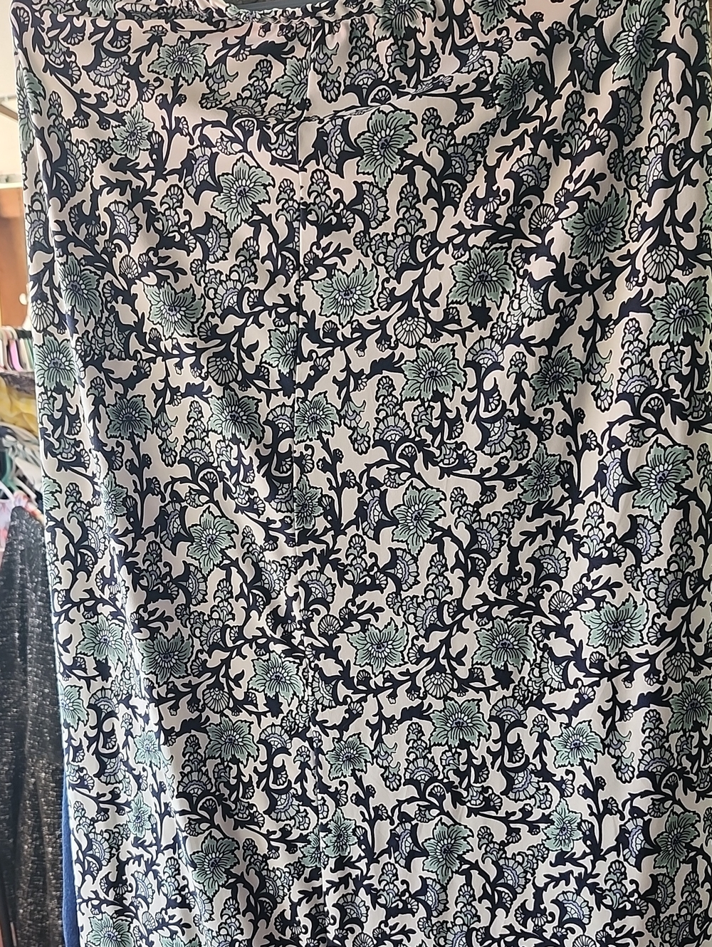 Cato Navy and Mint Floral Maxi Skirt